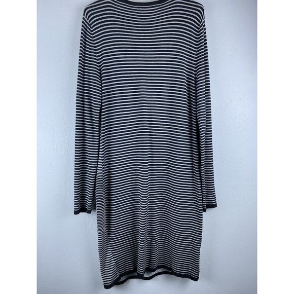 Mchael Kors Sz L Black White Geometric Layered Knit Shoulder Zippers Dress - Picture 5 of 13